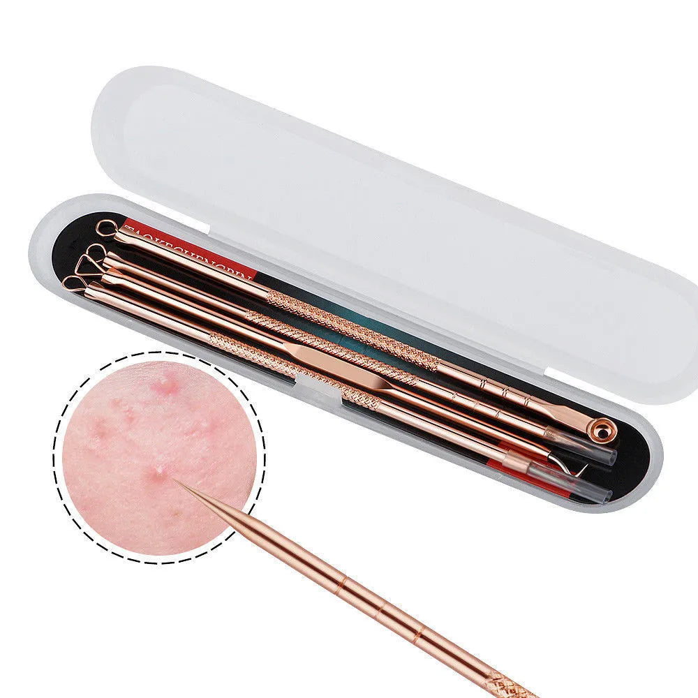 4pcs/set Acne Blackhead Comedone Grain Defect Blemish Remover Vacuum Extractor Blackhead Remover for Women Beauty Skin Care Tool