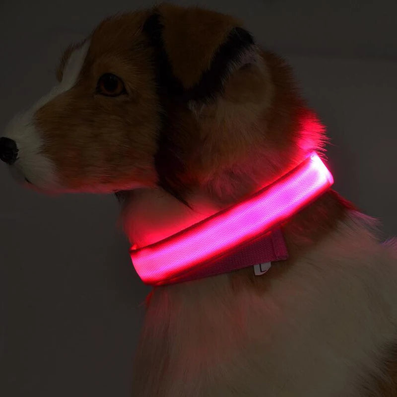 Night Safety LED Dogs Collar,Nylon Lights Flashing Glow In Dark Electric Pet Coolars,7Colors Pet Supplies Dog Cat Leash