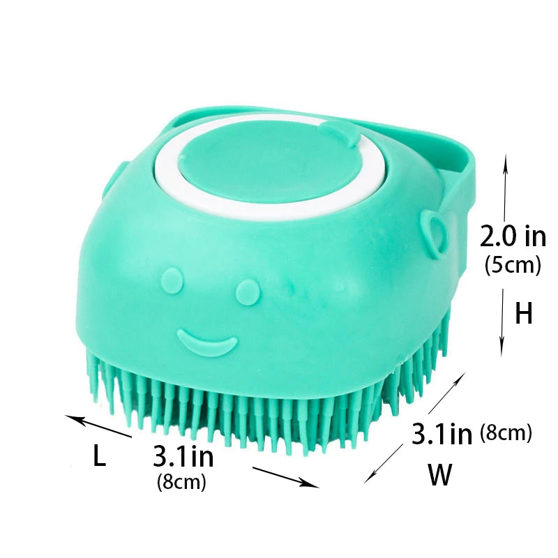 Soft Safe Silicone Dog Cat Bath Brush with Shampoo Box Pet Bathroom Massage Gloves Dog Cat Cleaning Grooming Tools Pet Supplies