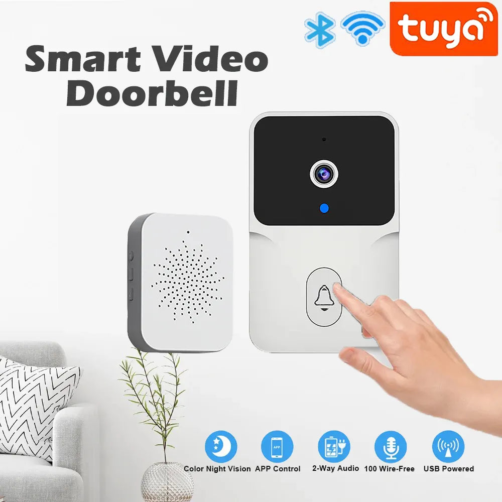 A3 Tuya Video Doorbell Wireless HD Camera PIR Motion Detection IR Alarm Security Door Bell WiFi Intercom for Home Apartment