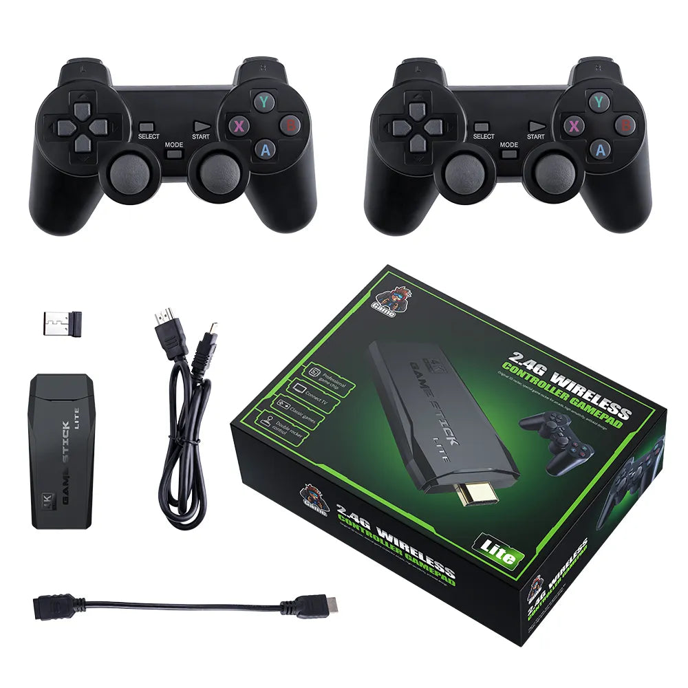 4K HD Video Game Console 2.4G Double Wireless Controller Game Stick For PS1 10000 Games 64GB Retro Games Boy Christmas Gifts