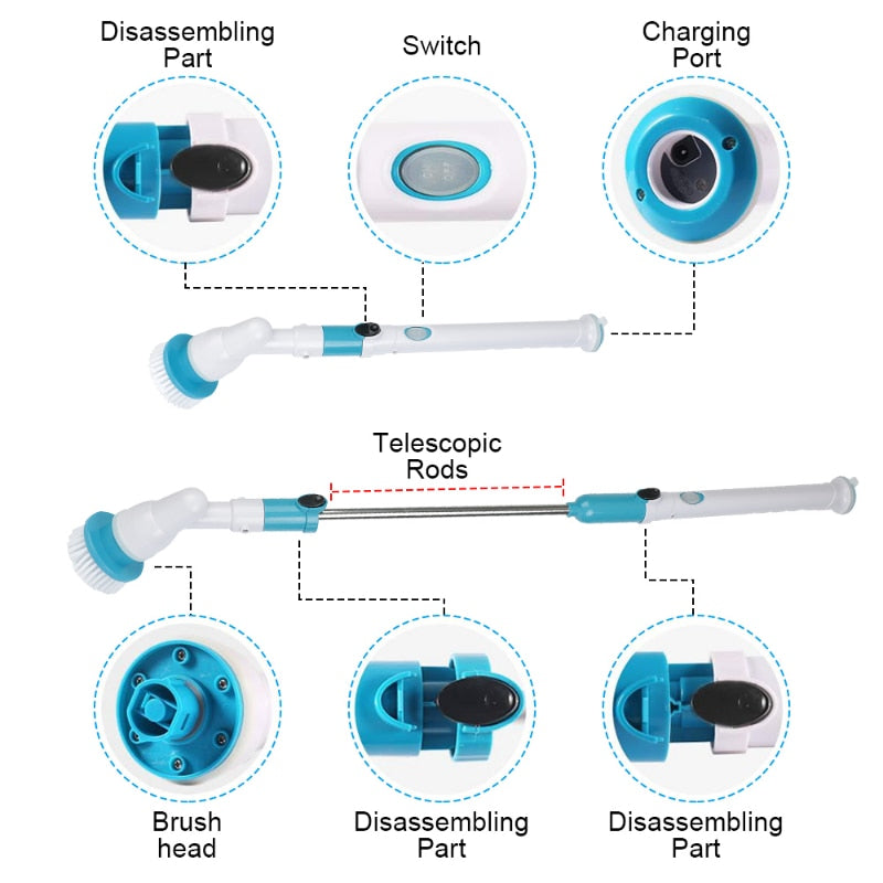 Wireless Electric Spin Cleaner 3in1