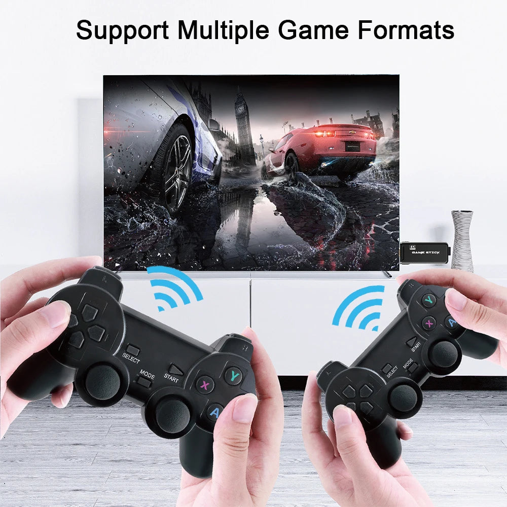 4K HD Video Game Console 2.4G Double Wireless Controller Game Stick For PS1 10000 Games 64GB Retro Games Boy Christmas Gifts