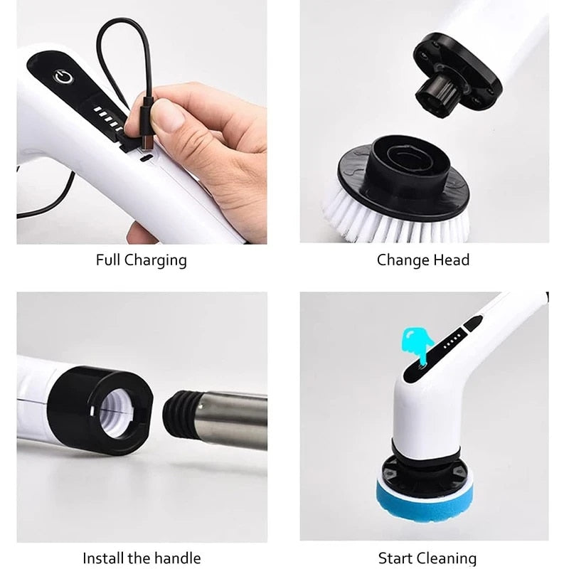 All In One Fast Charging Cleaning Brush