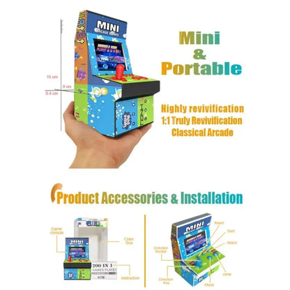 Game Console Mini Handheld Game Console 200 Licened Games Arcade Game Console Have Fun with Family and Friend Consolas Gaming