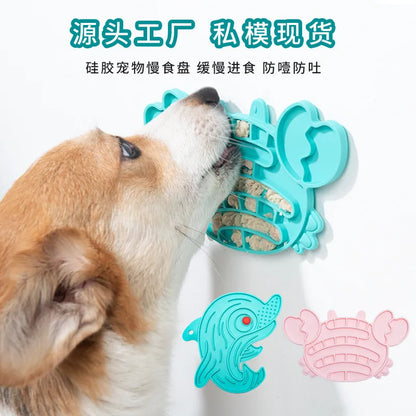 Pet Supplies Dog Cat Lick Pad Square Round Sucker Slow Food Pad Shower Distraction Pad Silicone Lick Pad Slow Food Tray